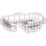 vidaXL Sjedeća garnitura za vrt 13 pcs Crna 70 x 70 x 32 cm Aluminij | shoptok.hr