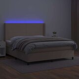  Box spring postelja z vzmetnico LED kapučino 160x200 cm, (20893176) | Shoptok.si