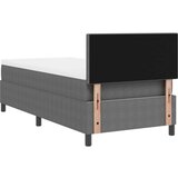  Krevet s oprugama s madracem &amp LED svjetlom Svjetlosiva 100x200 cm Žakard tkanina | shoptok.hr