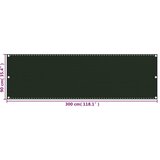 Balkonski zastor tamnozeleni 90 x 300 cm HDPE | shoptok.hr