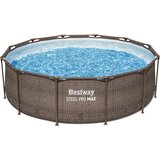 Bestway Komplet bazena Steel Pro MAX™ Ø 366 x 100 cm - priložena filtrirna črpalka - Videz ratana Cene