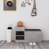 vidaXL klop za čevlje betonsko siva 94,5x31x57 cm iverna plošča | Shoptok.si
