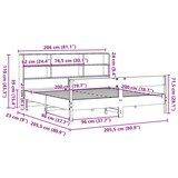  Krevet s regalom za knjige bez madraca 200x200 cm od borovine | shoptok.hr