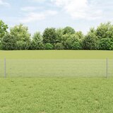 vidaXL varjena žična ograja z 5 U stebrički srebrna 0,4x10 m jeklo | Shoptok.si