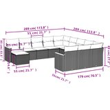  12-dijelni set vrtnih sofa od poliratana s jastucima crni | shoptok.hr