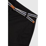 Marisse Cotton Shorts With A Belt, Black | Shoptok.si