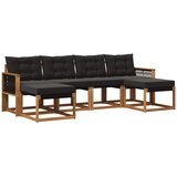 vidaXL Zunanja garnitura za sedenje z blazino 6 pcs Naravna in črna, (5000280415) | Shoptok.si