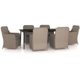  7-dijelni vrtni blagovaonski set s jastucima smeđi | shoptok.hr
