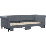 vidaXL Izvlečna dnevna postelja temno siva 80x200 cm žamet, (20881998) | Shoptok.si
