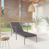  Vrtna ležaljka za sunčanje od poliratana s jastukom siva | shoptok.hr