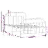 Metalni okvir kreveta uzglavlje i podnožje bijeli 120x200 cm | shoptok.hr