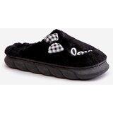 Boto FK1 Women's Fleece Slippers With Patches And Bow Black Linnorelia | Eponuda.ba