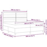  Krevet s podnicom s madracem i LED svjetlom krem 200x200 cm tkanina | shoptok.hr