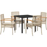  Set od 5 za vanjsko objedovanje s jastucima Bež poli ratan | shoptok.hr