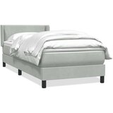 Box Spring krevet s madracem svijetlo sivi 80x210 cm baršun | shoptok.hr