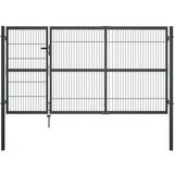 vidaXL Vrtna vrata s stebrički jeklo 350x140 cm antracitna Cene