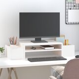  Stalak za monitor bijeli 70 x 27,5 x 15 cm od masivne borovine | shoptok.hr