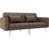 vidaXL Kavč z ležiščem rjavo blago, (20910653) | Shoptok.si