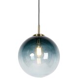 QAZQA Art deco viseča svetilka medenina z oceansko modrim steklom 33 cm - Pallon Cene