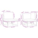 vidaXL Vrtna sedežna garnitura 8 pcs Črna 283 x 71.5 x 71 cm Aluminij | Shoptok.si