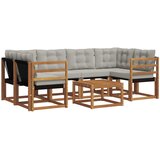  Set vanjskih sofa 7 kom. Prirodna i svijetlo siva | shoptok.hr
