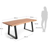 Kave Home Jedilna miza z mizno ploščo iz akacije 90x160 cm Alaia – | Shoptok.si