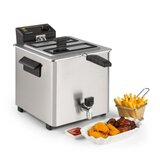 Klarstein family fry, friteza, 3000 w, tehnologija oil drain, nerjavno jeklo, srebrna Cene