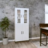 vidaXL Visoka komoda visok sijaj bela 69,5x34x180 cm inženirski les Cene