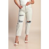 Fenzy Plus Size Traperice S Prorezima, Svijetlo Sive | shoptok.hr