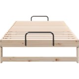 vidaXL Krevetni okvir z ročaji Rjava 100 x 210 cm Trdna borovina | Shoptok.si