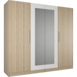 Kondela Garderobna 4 vratna omara, hrast sonoma/bela, MATISA | Shoptok.si