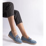 Gemre Sandoval women's blue eco-suede moccasins | Shoptok.si