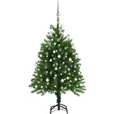 vidaXL Umetna novoletna jelka z LED lučkami in bučkami 120 cm zelena | Shoptok.si