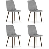 Lava stolica - svijetlosivi baršun / noge od oraha x 4 | shoptok.hr