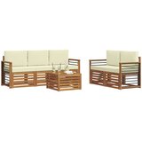  Set vanjskih sofa 6 kom. Prirodna i krem Čvrsto drvo akacije | shoptok.hr