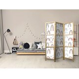  Japanski paravan - Rainbows and Clouds - Various-sized rainbows in muted colors among rain clouds in a pale blue shade. 135x172 | shoptok.hr