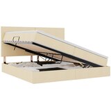 Krevet s madracem i skladištem Krema 200 x 200 cm tkanina | Eponuda.com