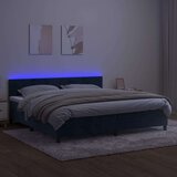  Box spring s madracem LED tamnoplavi 200x200 cm baršun | shoptok.hr