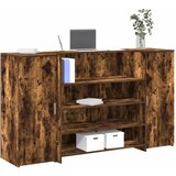 vidaXL sprejemna miza dimljeni hrast 180x50x103,5 cm inženirski les | Shoptok.si