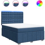vidaXL Krevet s oprugama i madracem plavi 140x200 cm od tkanine | shoptok.hr