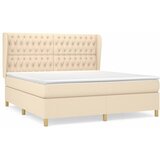  Krevet s oprugama i madracem krem 180x200 cm od tkanine | shoptok.hr