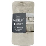 Douceur d intérieur Kremno bel komplet pregrinjala in prevleke za vzglavnik iz mikrovlaken 240x260 cm Romane – | Shoptok.si