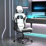  Masažna igraća stolica s osloncem bijelo-crna od umjetne kože | shoptok.hr
