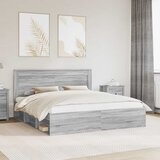  Krevetna konstrukcija s uzglavljem Siva Sonoma 200 x 200 cm Slike