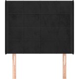  Uzglavlje s ušima crno 83x16x118/128 cm baršunasto | shoptok.hr
