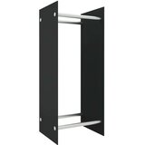 vidaXL stojalo za drva črno 40x35x100 cm kaljeno steklo | Shoptok.si