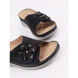 Shelvt Black women's flip-flops with a thick sole | Shoptok.si