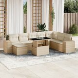 Maison Chic Seti vrtnega pohištva - Vrtna garnitura 9-delna z blazinami bež poli ratan, (21798343) | Shoptok.si