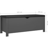 vidaXL kutija za pohranu s jastukom siva 105 x 40 x 45 cm od iverice | shoptok.hr