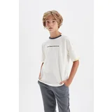 Defacto Boy Oversize Fit Crew Neck Printed Short Sleeve School T-Shirt